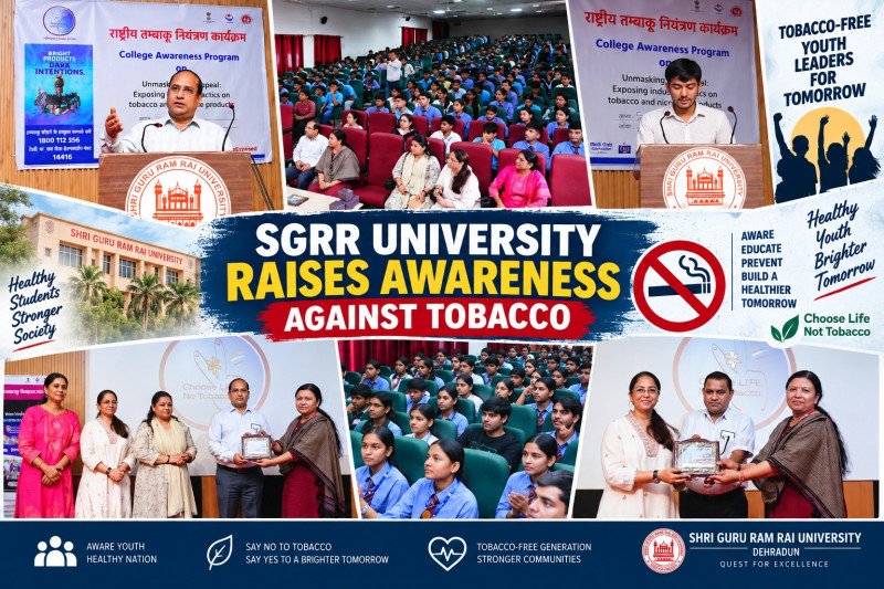 SGRR University Students Raise Awareness Against Tobacco, Take Pledge for a Healthier Society